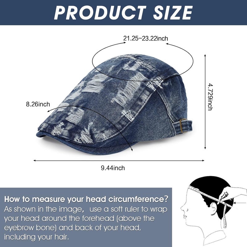 Qlauca Store 3Pcs Men's Newsboy Caps Washing Cotton Cooling Lightweight Scally Cap for Men Adjustable Flat Cap - Image 3